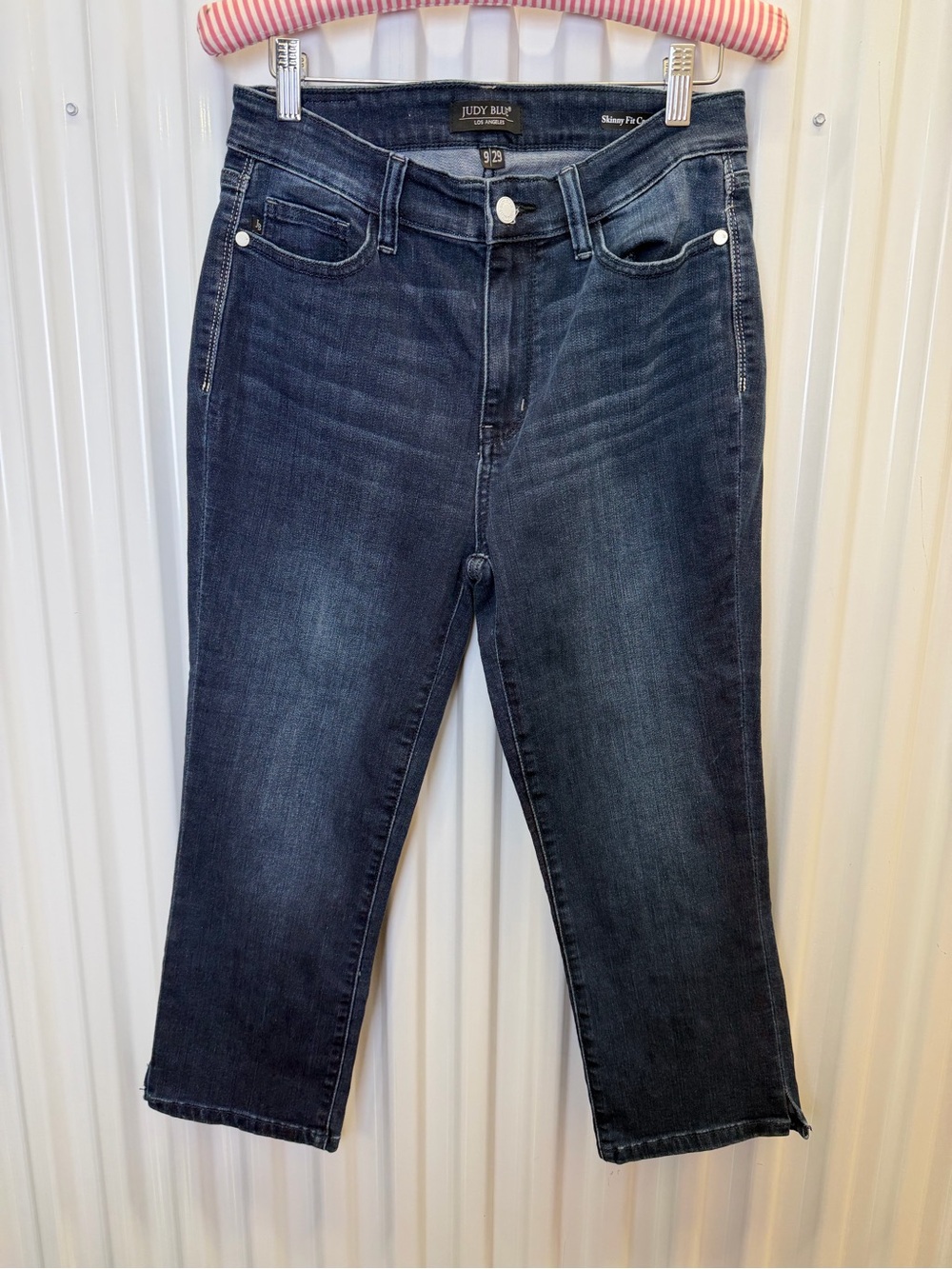 Judy Blue Skinny Fit Capri‎ Jeans Size 9/29 Medium Wash Stretch Denim